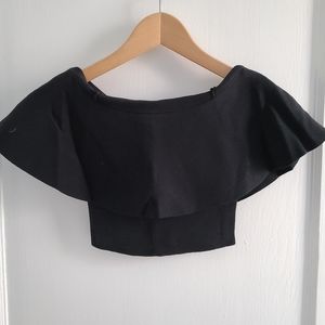 Aritzia Babaton black off the shoulder sculpt knit top